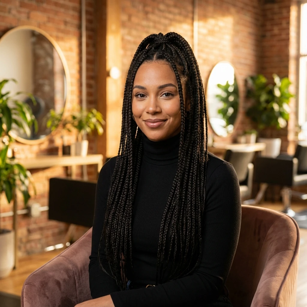 Box braids style - professional African braiding Holly Springs NC